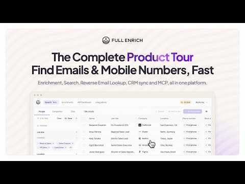 The Complete FullEnrich Tour | Waterfall Enrichment, Search, Reverse Lookup & CRM Sync video thumbnail